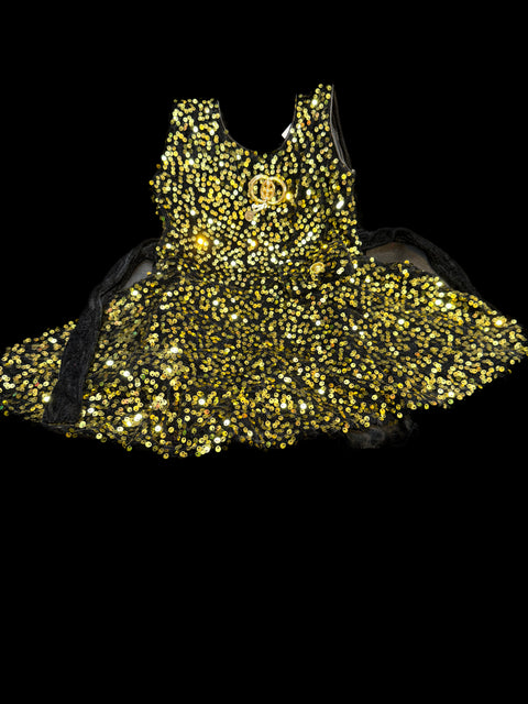 Sequined on back velvet frock