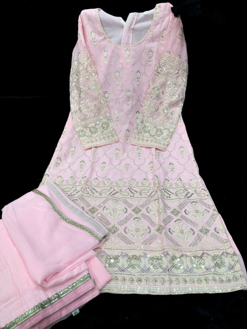 Pure and soft georgette based embroidery with sequined work girls Punjabi suit (salwar suit)with dupatta