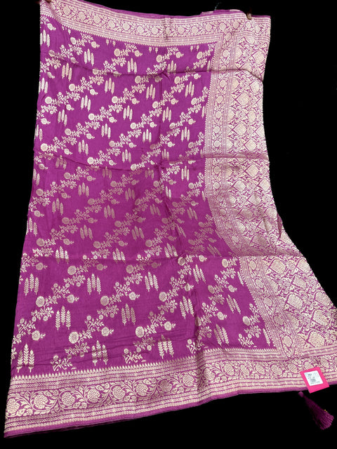 Very Very Soft Pure Brocade Banarasi Beautiful Saree (very soft to set the pleates)