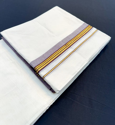 Woven Cotton Kerala Mundu / Dhoti in Off White ( 4 mtrs )