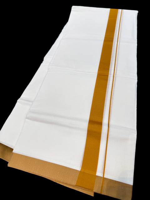 Woven Cotton Kerala Mundu / Dhoti in White ( 3.75 mtrs )
