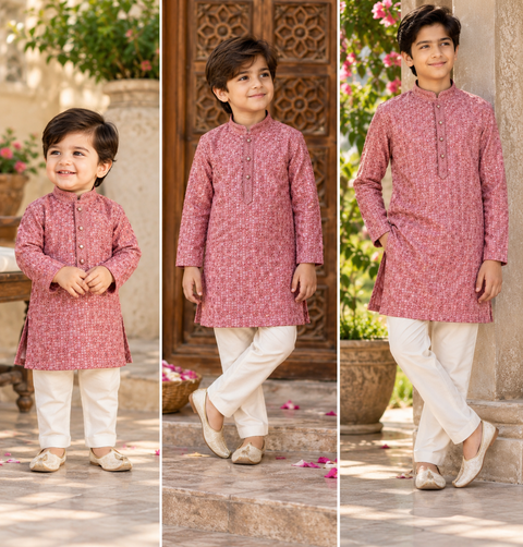 Soft Rayon based embroidery with sequined work kurta, Comes with a white pajama.Slight variation in colour and design is possible