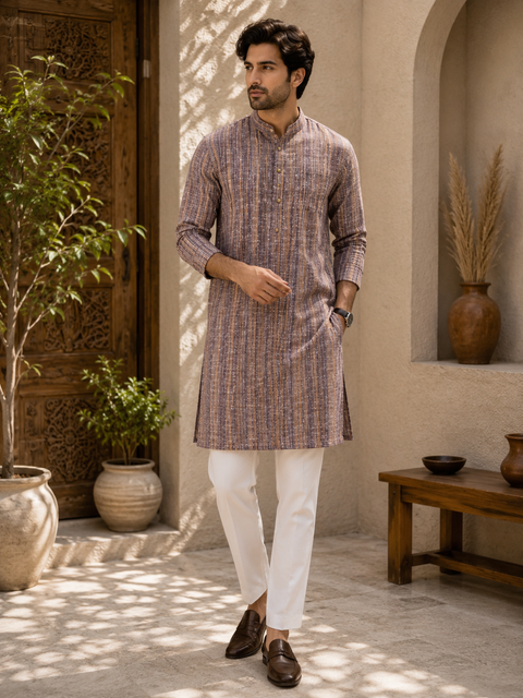 Khadi cotton based Men’s Plain kurti (sizes mentioned in inches ,not according to the label on Kurti)size 44 kurti- Length 40 inches and size 46 -length 41.5 inches )