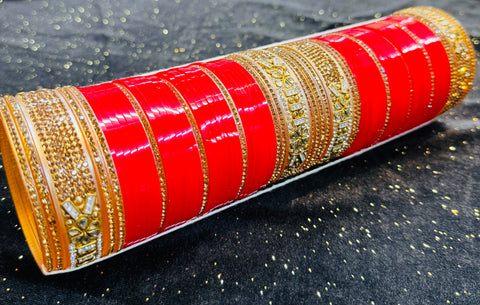 Beautiful stone work studded Bridal Churra
