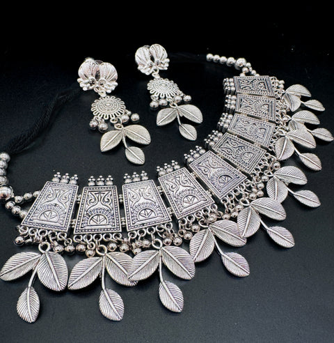 Beautiful work oxidised Necklace with earrings
