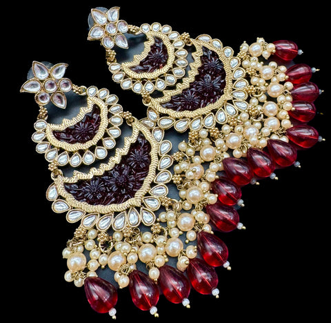 Kundan & pearl work stylish earrings