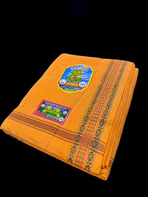 Kesari Colour cotton based apx 5 meter Dhoti