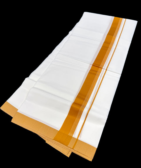 Woven Cotton Kerala Mundu / Dhoti in White ( 3.75 mtrs )