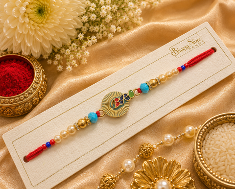 Meenakari work Beautiful Stone Work Rakhi in nice box pack