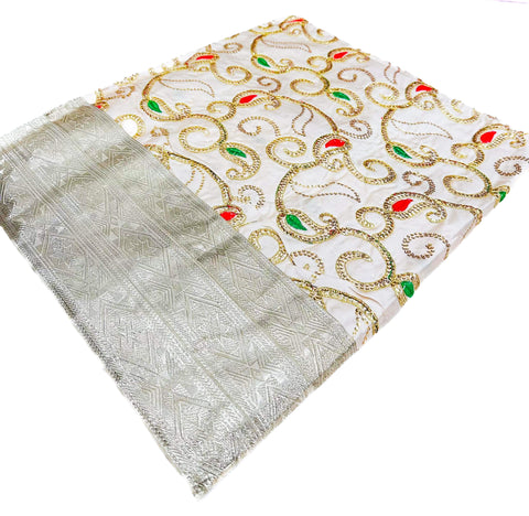Silk Based embroidery work Rumala Sahib Double Set With Palkan