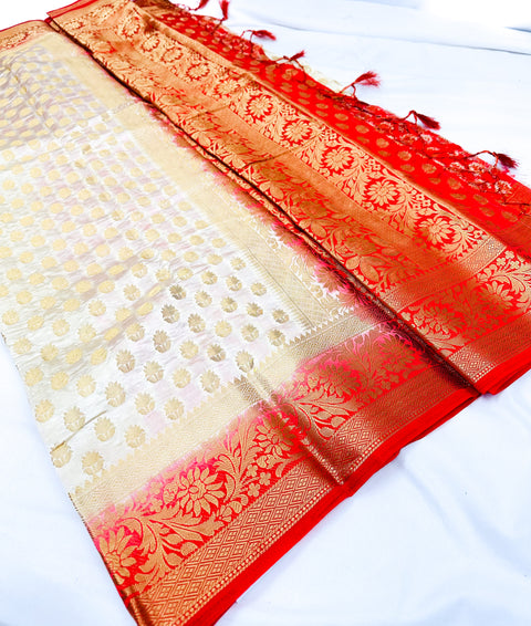 Art Silk Based beautiful design Saree with contrast Pallu & Blouse