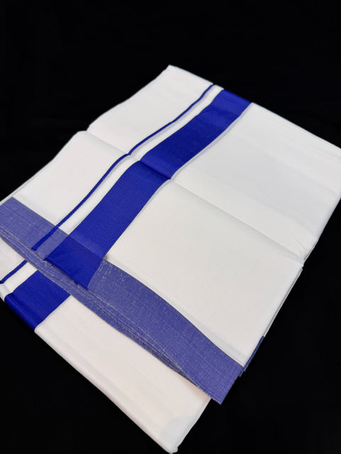 Woven Cotton Kerala Mundu / Dhoti in White ( 3.75 mtrs )