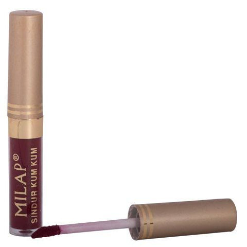 MILAP Bridal Sleek Matte Liquid Sindoor | Waterproof Sindur Quick Drying Formula With Long Sponge Tip Applicator (4 MLMaroon Sindoor)