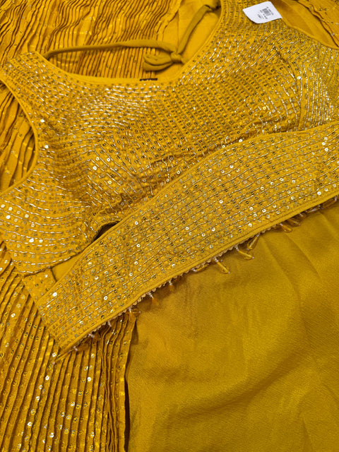Georgette based beautiful embroidery work & mirror work blouse and lehnga  with Georgette dupatta