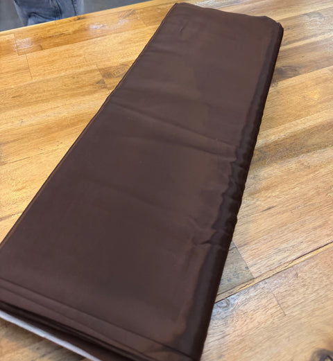 Hickory Brown color Pure and soft Crepe Silk Fabric (per meter)
