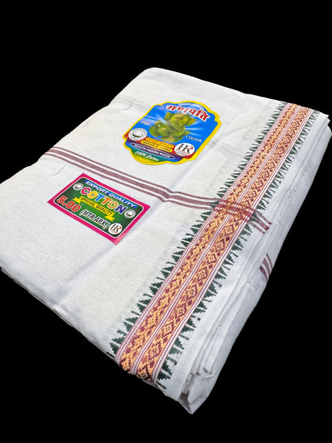 White Colour cotton based apx 5 meter Dhoti