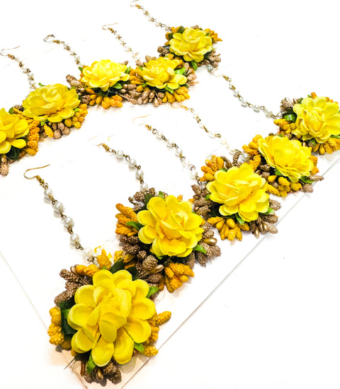 Beautiful Floral jewellery Tikka  for Haldi/Mehndi (Each)
