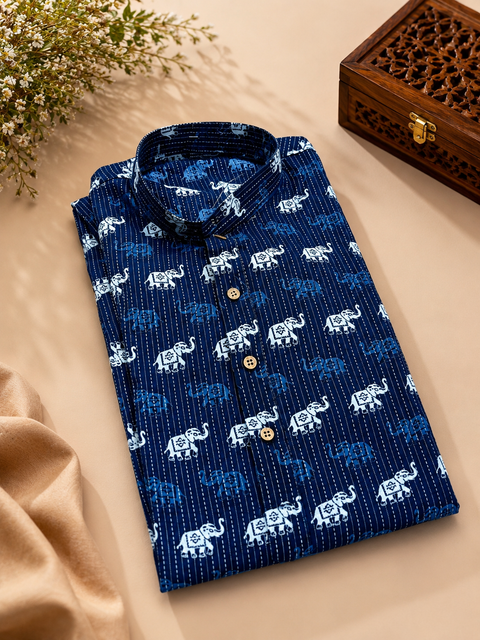 Pure cotton based Men’s Printed kurti (sizes mentioned in inches ,not according to the label on Kurti)size 44 kurti- Length 40 inches and size 46-length 42 inches ) Kurti only. Pants not included.