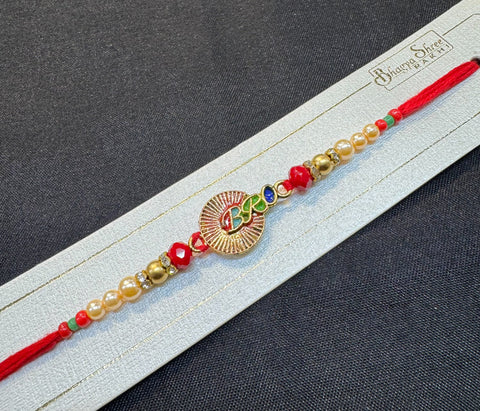 Meenakari work Beautiful Stone Work Rakhi in nice box pack