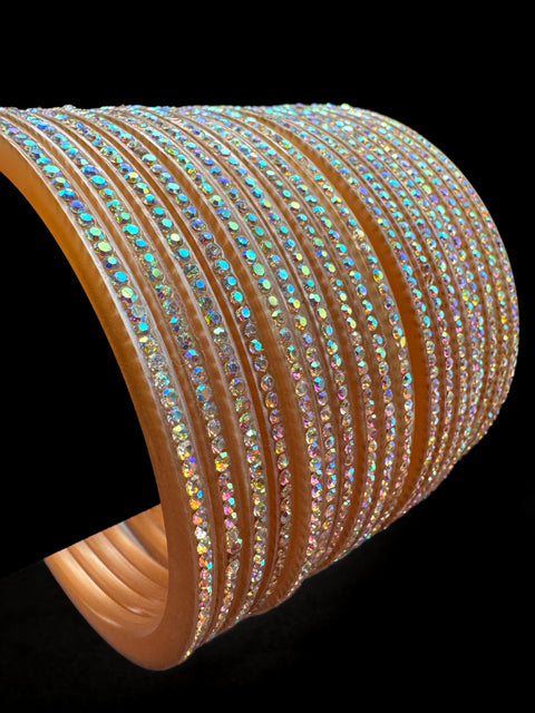 Golden Rainbow stone Churra Bangles set (6 bangles in set )price per set