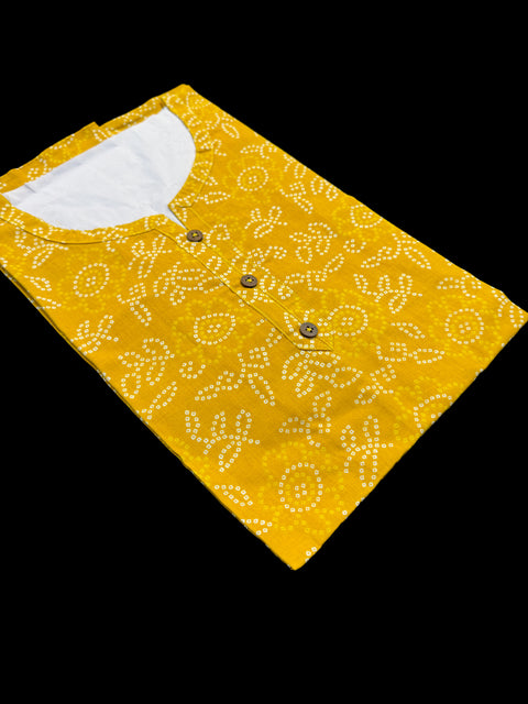 Pure Cotton based Printed short Kurti for girls /Ladies (Size 38 - length 28 inches, Size 42 ,46, 48 length -31 inches)sleeves 17 inch