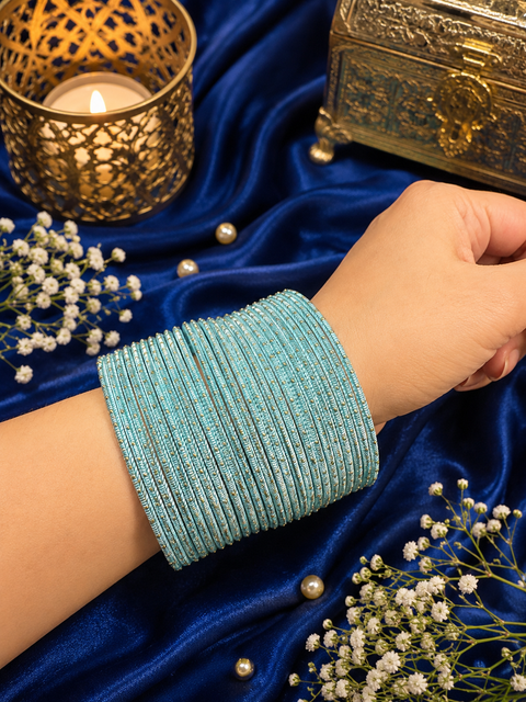 Golden Shimmer dotted metal bangles 2 dozen in 1 Set (slight variation in color & design may occur)