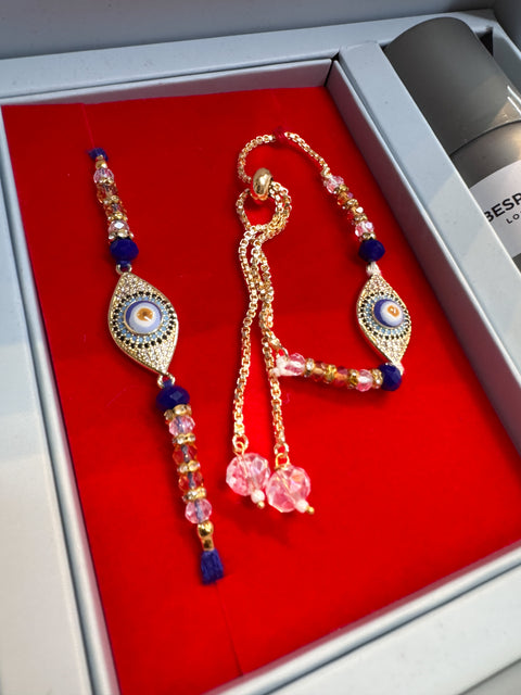 (Video clip attached)Bhaiya Bhabhi Rakhi with Perfumed deodorants gift pack