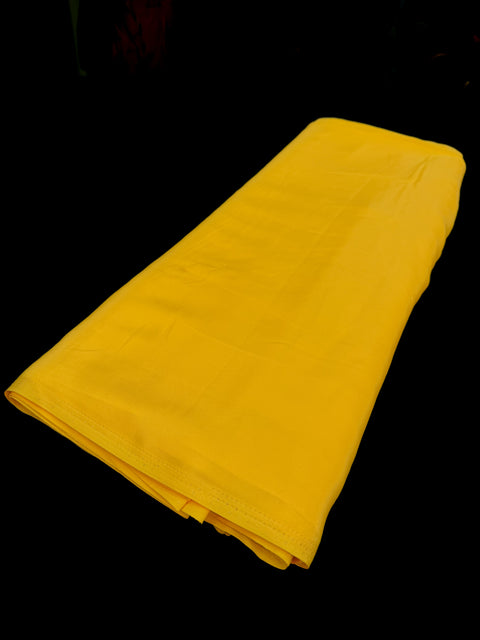 Mango Yellow color Pure and soft Crepe Silk Fabric (per meter)