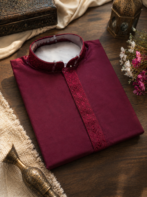 Plus size Pure cotton based Plain kurta with white pajama Set (slight variation in color and design is possible)