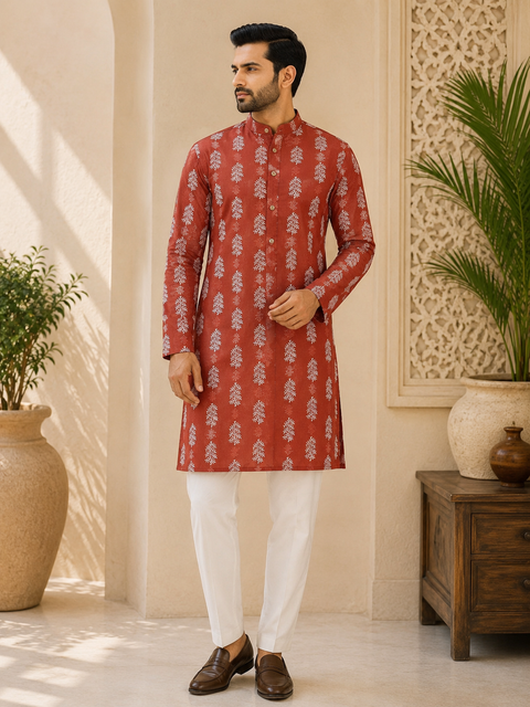 Pure cotton based Men’s Printed kurti (sizes mentioned in inches ,not according to the label on Kurti)size 44 kurti- Length 40 inches and size 46-length 42 inches ) Kurti only. Pants not included.