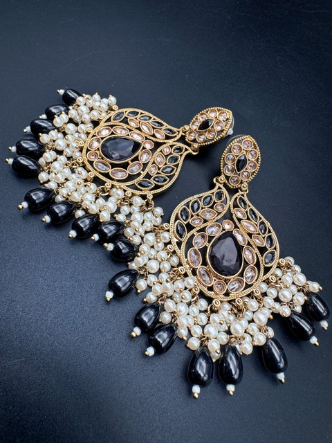 Original Polki with beautiful pearls heavy look Earrings with lite weight