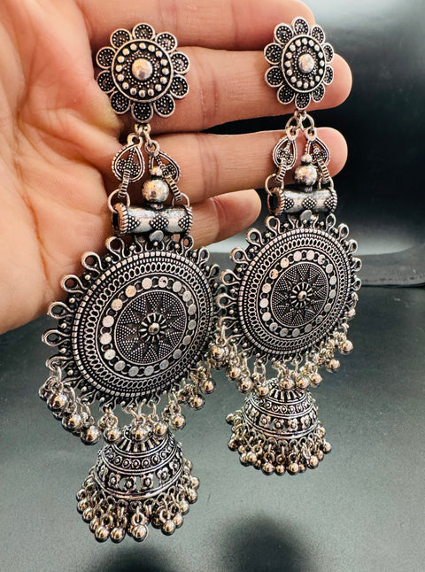 Beautiful oxidised bigger jhumka