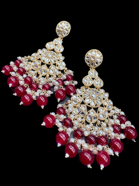 Kundan with beautiful pearls heavy look Earrings with lite weight