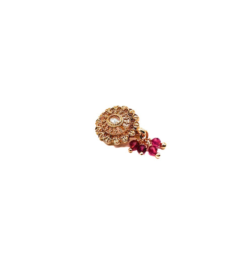 Polki stone with pearls Nath (Non Piercing)