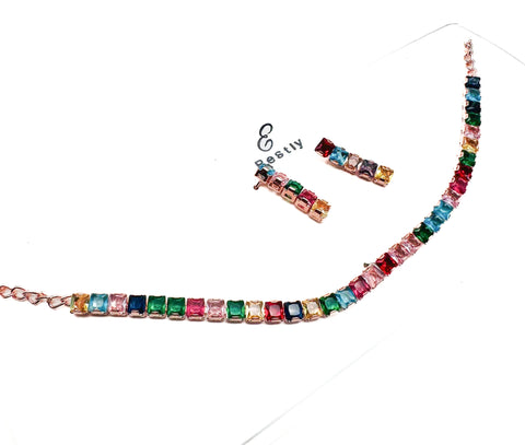 Crystals work small size Necklace set
