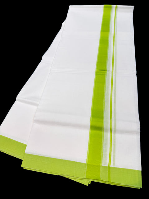 Woven Cotton Kerala Mundu / Dhoti in White ( 3.75 mtrs )