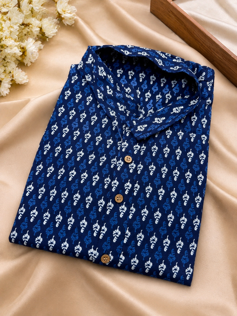 Pure cotton based Men’s Printed kurti (sizes mentioned in inches ,not according to the label on Kurti)size 44 kurti- Length 40 inches and size 46-length 42 inches ) Kurti only. Pants not included.