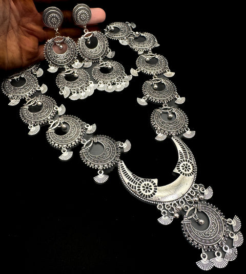 Beautiful work oxidised necklace with earrings