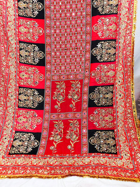 Pakistani Multicoloured printed with embroidery & original Mirror work Dupatta with stone work (Heavy Dupatta)video clip attached