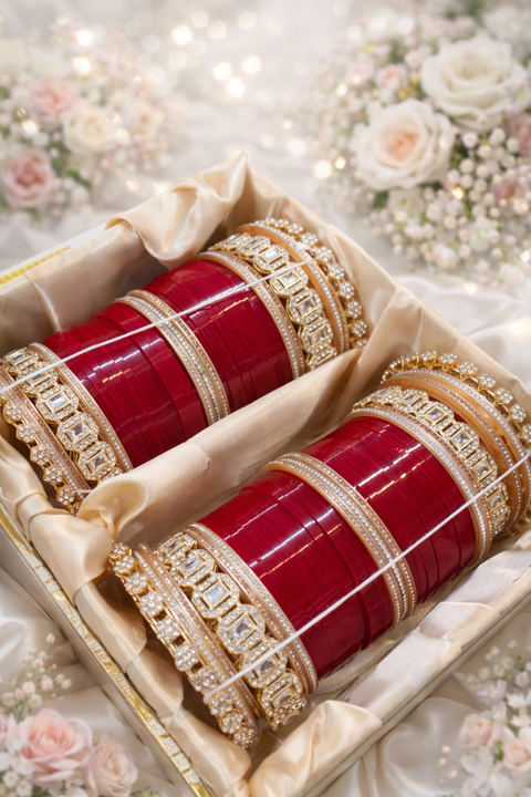 Beautiful traditional look stone work Bridal Chura