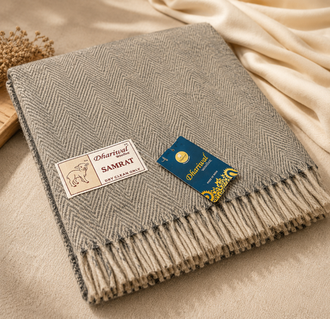 Pure wool grey colour Dhariwal Shawl