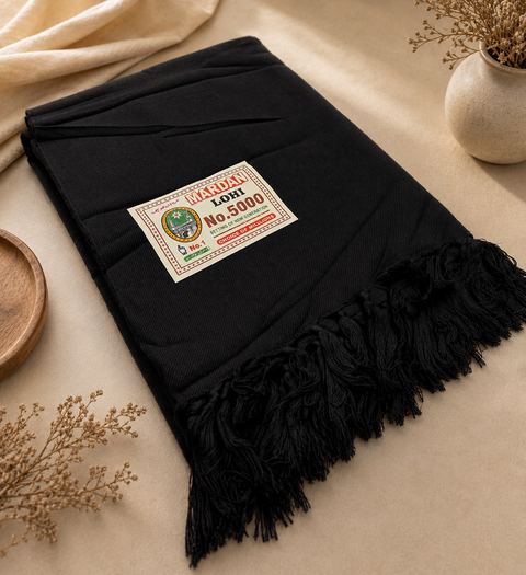 Black color Men's Plain pure Woollen Mardan Lohi/Shawl