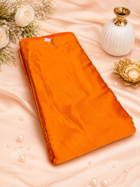 Bhagwa orange colour Satin beautiful soft fabric(Per meter) 112cm width (slight variation in color is possible)