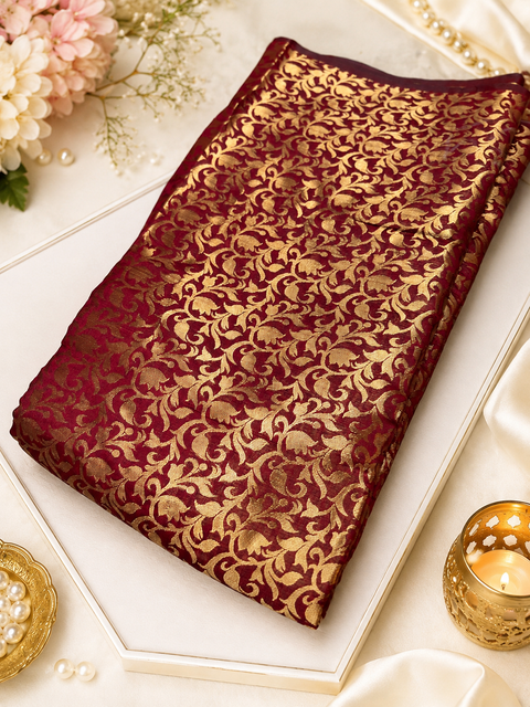 Brocade silk Fabric (price per meter) perfect for stitching blouses /skirts /suits (aprox 112cm width )slight variation in color may occur