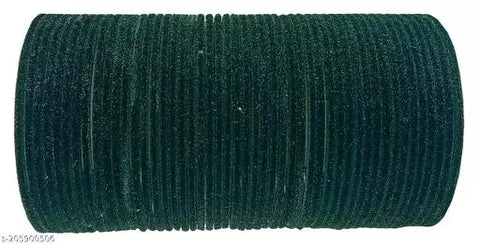 Dark green black colour Velvet Bangles 3 dozens in set