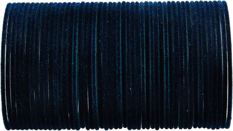 Dark Peacock Blue color plain velvet bangles (3 dozen bangles in one set)