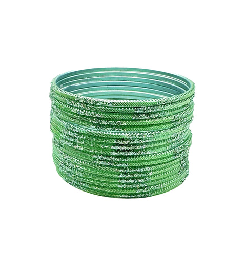 Pistachio color kids shimmery metal bangles (2 dozen in one pack)