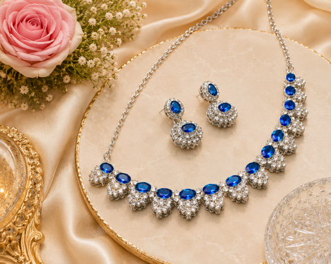 Jerkan stone work beautiful necklace with earrings