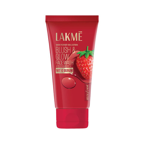 Lakme Blush & Glow Hydrating Strawberry Facewash, with Vitamin C Serum 50g