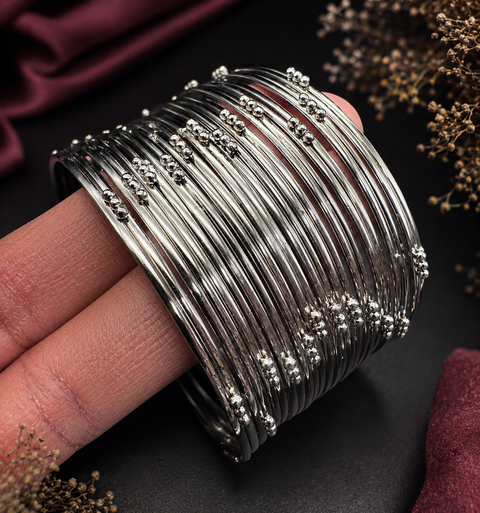 Plain Oxidised bangles set (price per pack) (slight variance in color and shades are possible )